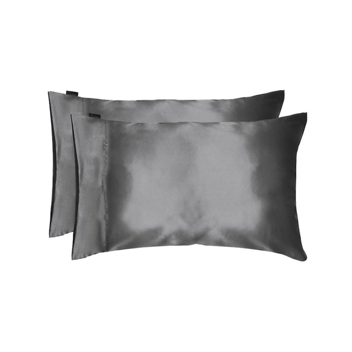 Satin Washable Pillowcase - 2 Pack - Gunmetal