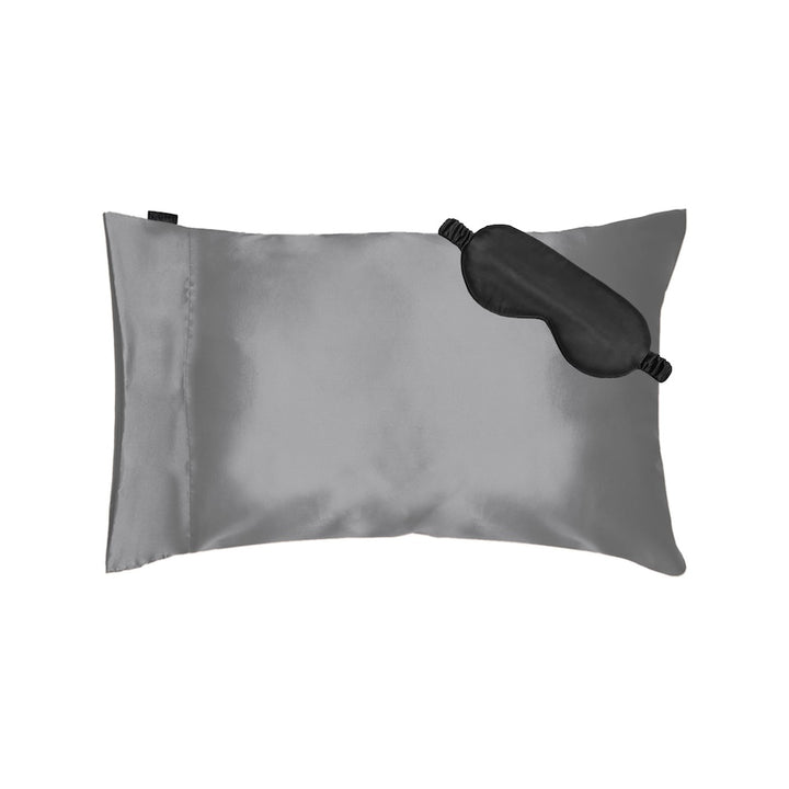 Satin Gift Set (Pillowcase + Eyemask) - Gunmetal